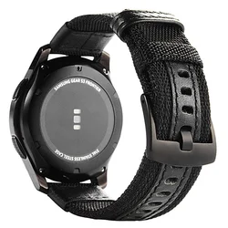 Nylon Quick Release Sport Strap - Military Style Canvas Fabric Watch Band - 22mm (Black)