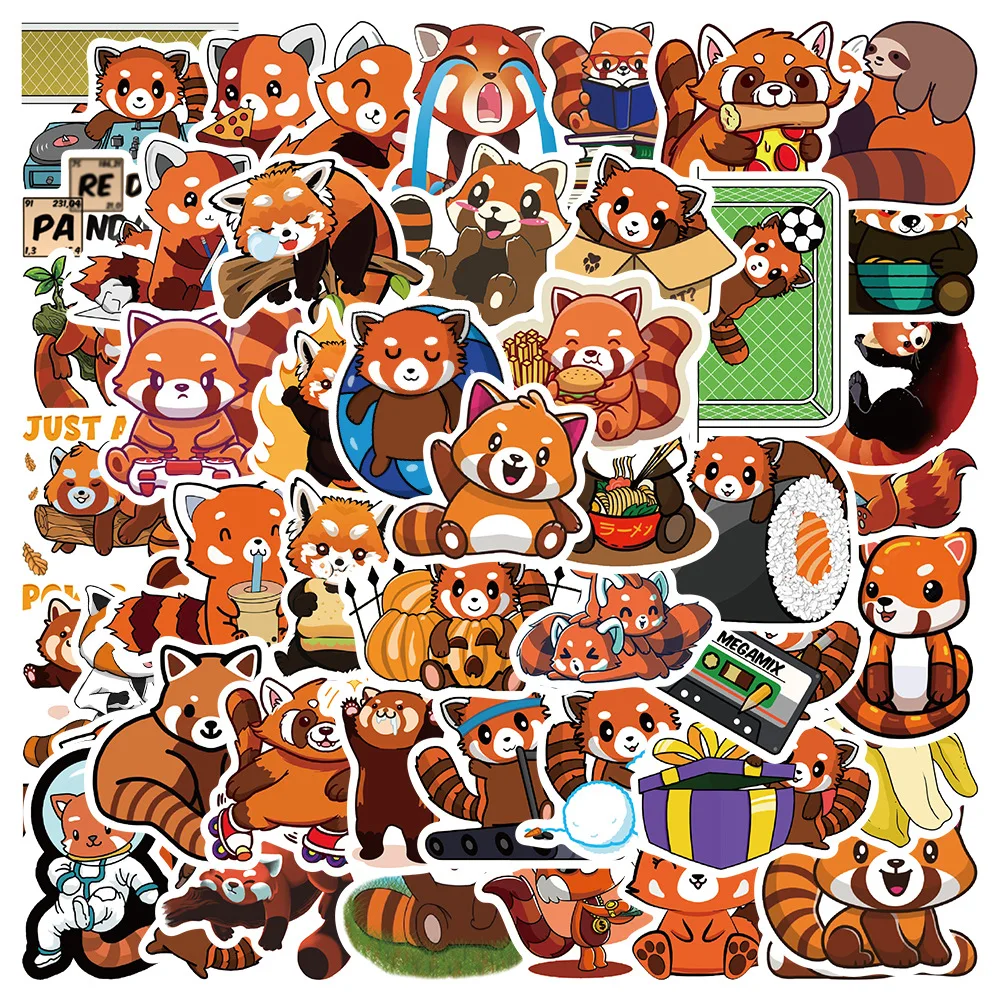 10/30/50PCS red civet cat Stickers Cartoon Fridge Guitar Laptop Motorcycle Luggage Skateboard PVC Graffiti Cool Sticker Decals