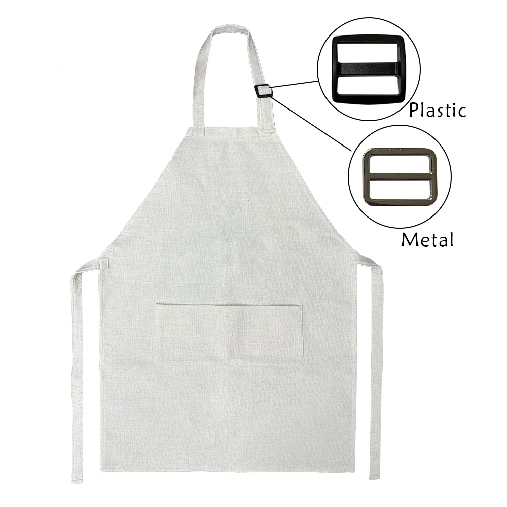 10pcs/lot  Linen Kitchen Apron With Pocket Sublimation Blank Dye Ink Transfer DIY Craft High Quality FREE Shipping