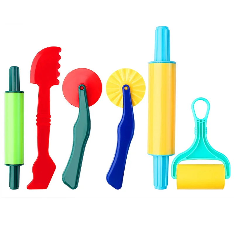 Play Dough Tools Modelling Clay Plasticine Model Playdough Tools Set for Kids 3D Syringe Roller Impression Moulds Play Dough Tools Kit Clay Craft Toys Gift