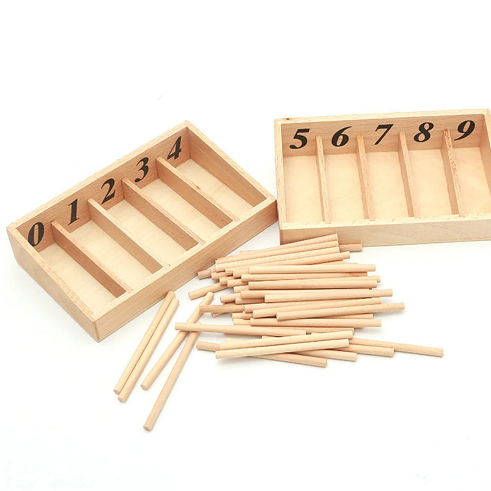 1 Set Counting Wooden Counting Rods with Storage Box Calculation Math Educational for Kids Children