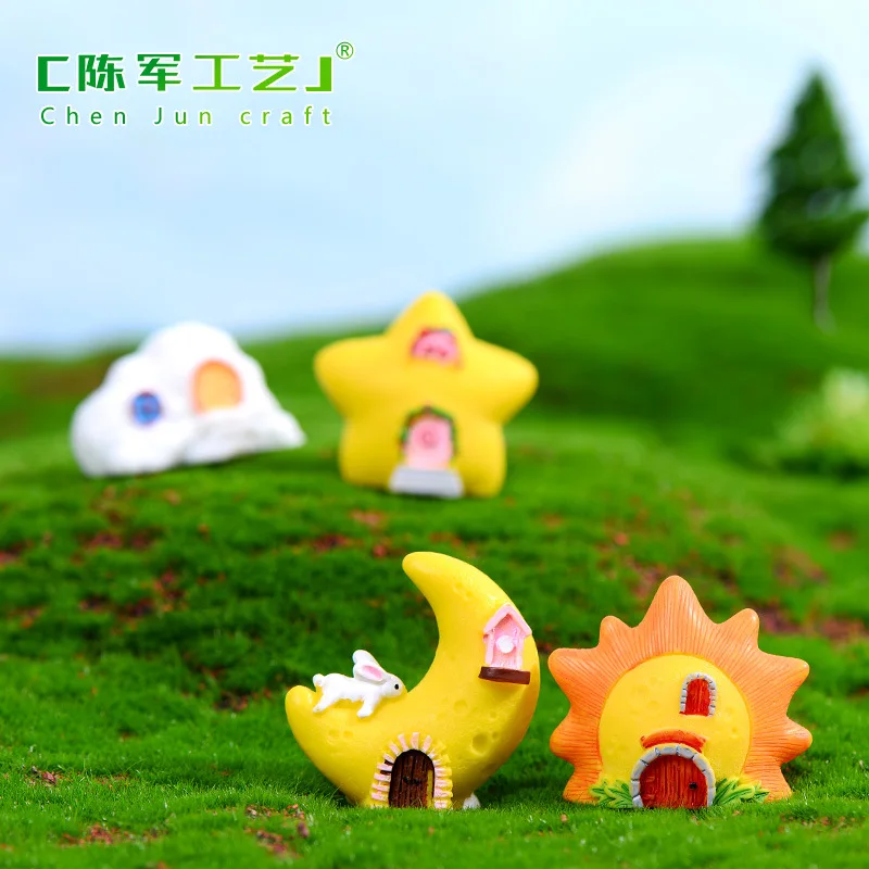 Zocdou 1 Pezzo Starry Sky House Dream Cloud Moon Room Sunlight Star Building Statue Mini Figurine Crafts Ornament Home Decor