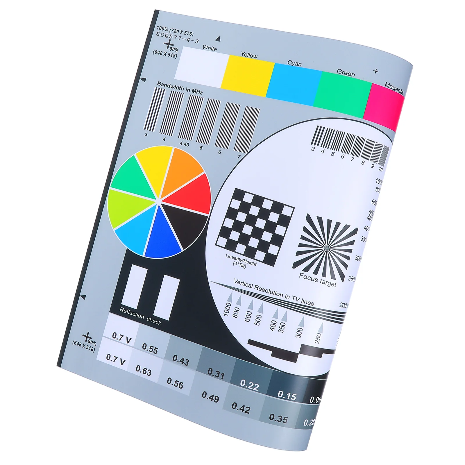 Camera Testing Card High-Resolution Surveillance Calibration Tool Lens Focus Color Accuracy Chart Monitor Display Tester