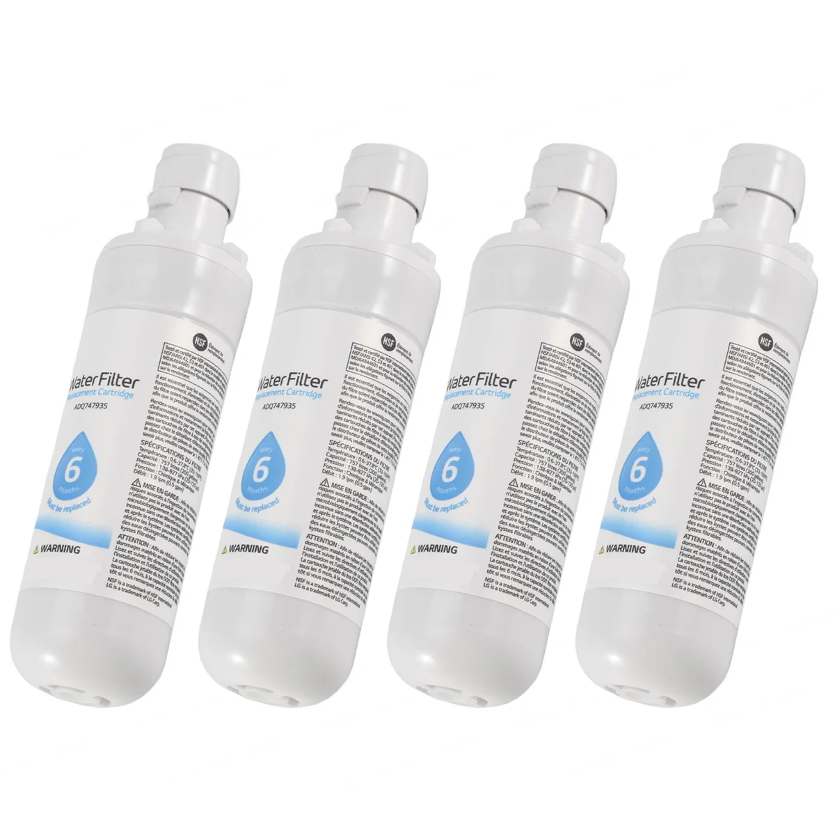 4 Pack LT1000P Replacement for Refrigerator Water Filter,For LT1000P3,ADQ747935 200 Gallon Refrigerator Water Filter