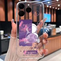 Gradient Floral Pattern Soft TPU Silicone Phone Case - Lightweight Transparent Back Cover for Realme 15T (U271)