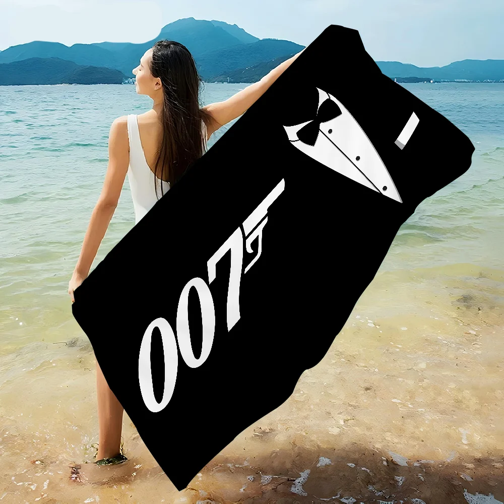 British Legend J-James B-Bond 007 Cartoon Beach Towel Cute Kawaii Room Decor Bath Girls Children Hand Towels For Bathroom Shower 2
