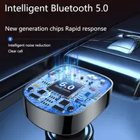 Car Mp3 Player Dual Usb Fast Charger Fm Bluetooth Receiver Bluetooth Compatible 5.0 Fm Transmitter Usb Flash Drive Plug Car Kit 3