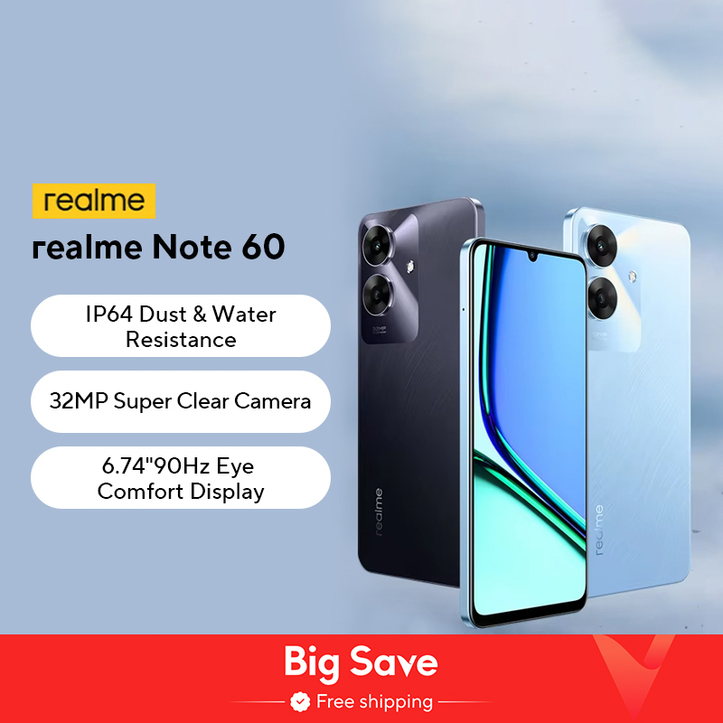 [In Stock] realme Note 60 Smartphone 32MP Camera 6.74'' 90Hz Display 5000mAh Battery 128GB IP64 Powerful Octa-core Chipset