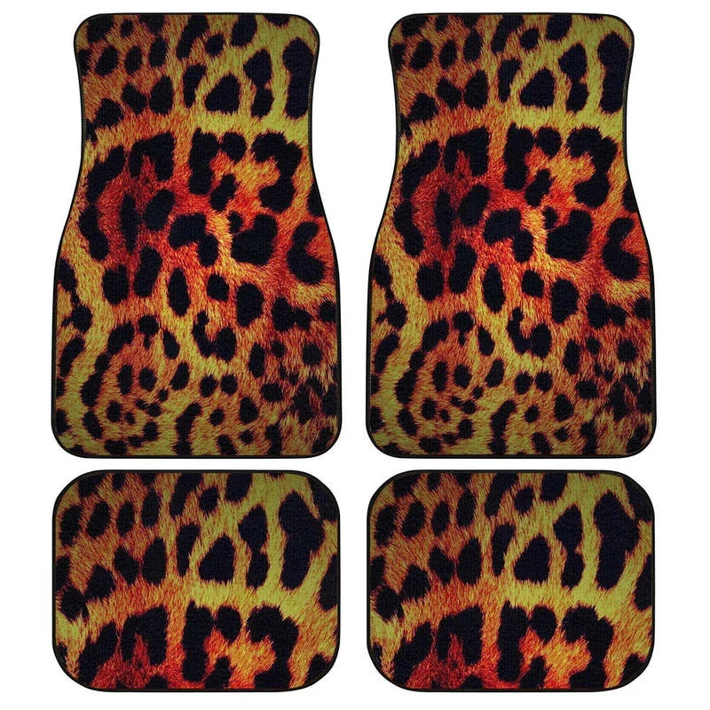 

Cheetah Print Car Floor Mats Custom Animal Car Accessories Gifts Idea 4PCs Pack