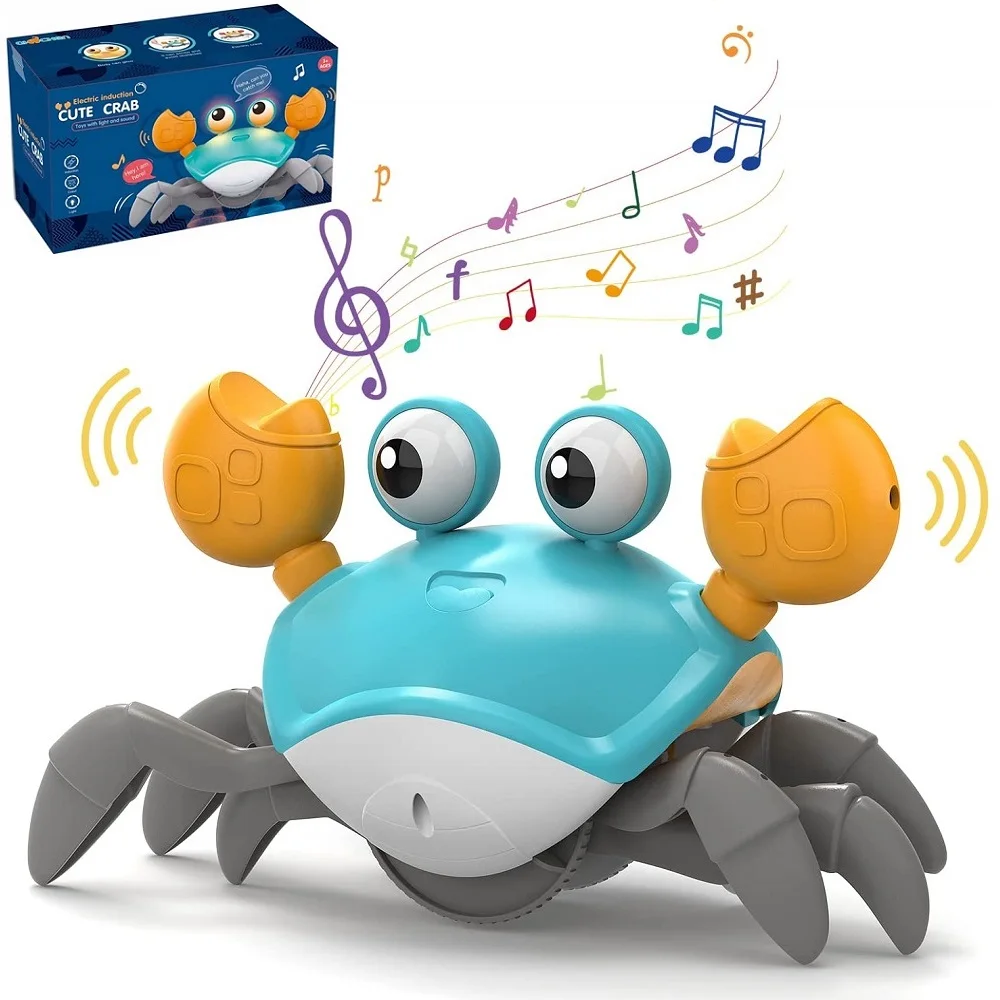 Jouet électrique en forme de crabe pour bébé, jouet Musical en mouvement,  avec lumière Led, idéal comme cadeau interactif