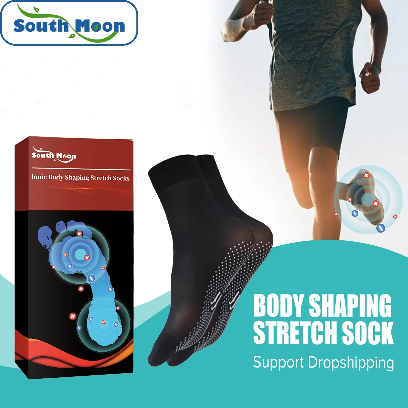 Slimming Health Socks Ionic Body Shaping Stretch Socks Relieve Varicose Veins Leg Fatigue Better Blood Circulation Non Slip Sock