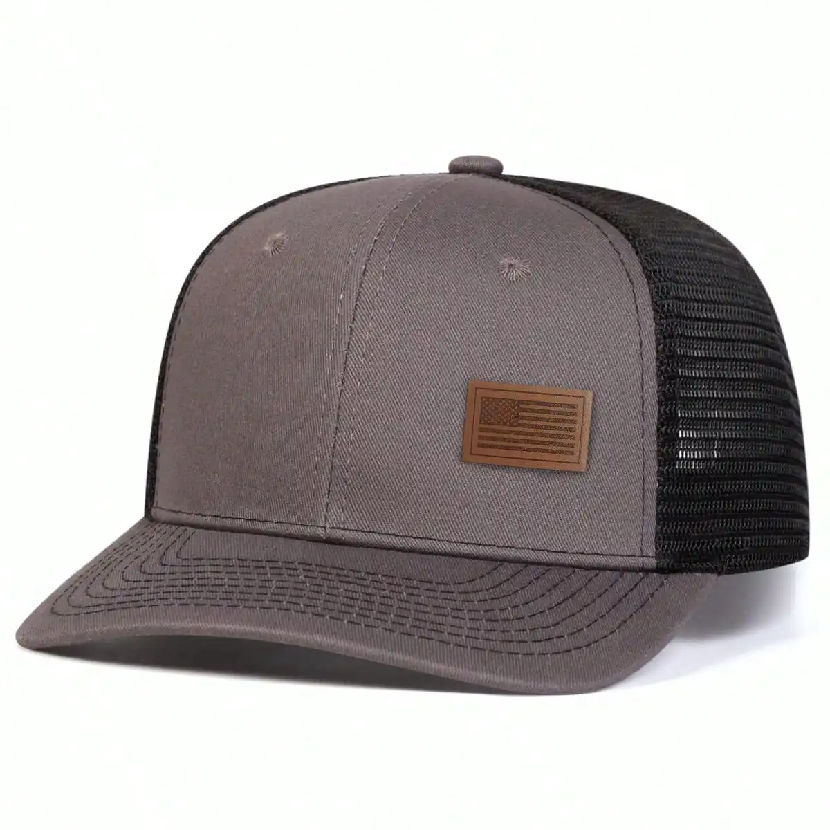 Unisex-Baseballkappen mit amerikanischer Flagge und Lederetikett, für Frühling und Sommer, Sonnenschutz, verstellbare Freizeit-Trucker-Hüte – Detail 7