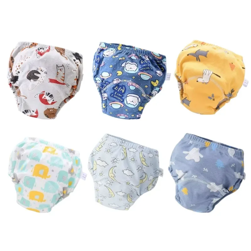

6PC Baby Diapers Panties Potty Training Pants for Children Ecological Cloth Diaper Washable Toilet Toddler Kid Cotton Nappy
