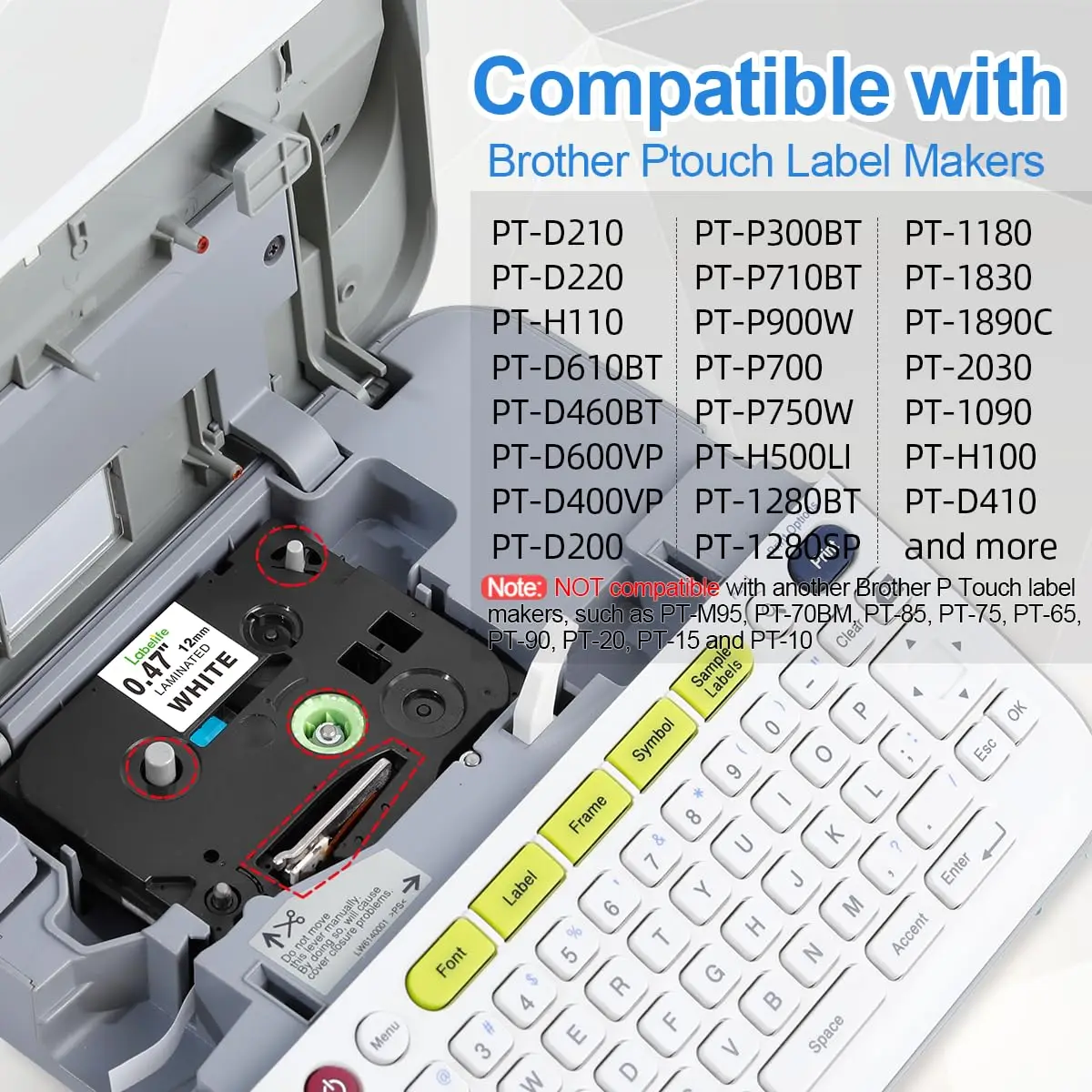 Versatile 12mm Label Maker Tape for Efficient Organization