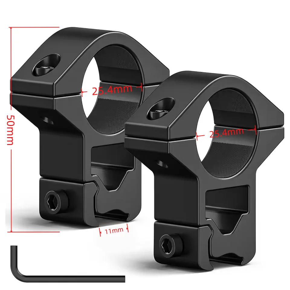 Hunting Rifle Scope Mounts Ring For Dia 25.4/30mm Tube Scopes 11/20mm Dovetail Picatinny Rail Tactical Flashlight Mount 2PCS
