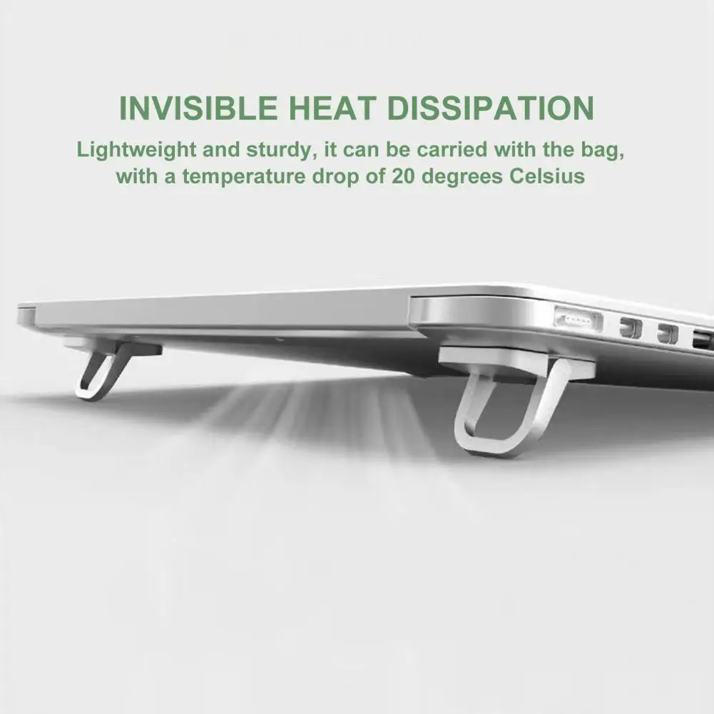 

Laptop Desktop Holder with Non-slip Pad Zinc Alloy Raising Bracket Portable Heat Dissipation Slim Folding Stand for Laptop