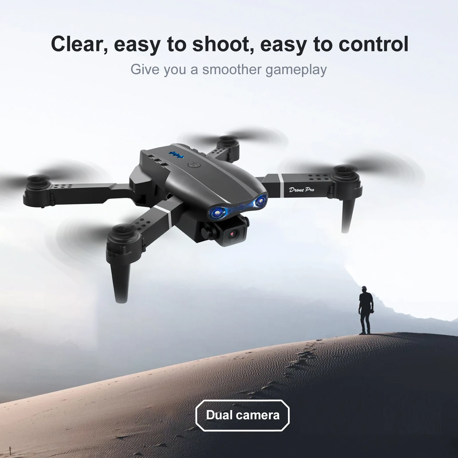 Dual Camera FPV Foldable Drone – RC Quadcopter with Optical Flow Hover, APP Control & Path Flight | Beginner-Friendly Drone Toy 1