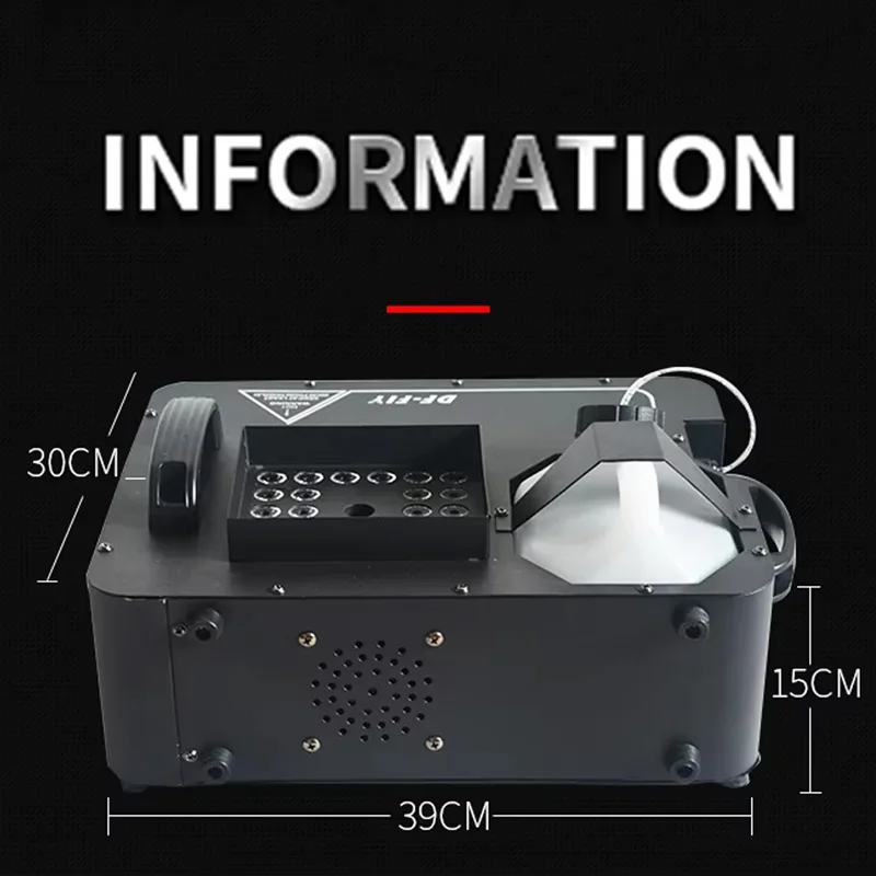 AW Vertical 1500W LED Smoke Fog Machine With Remote - 4000 CFM, 0.66 Gal Tank, DMX Control For Parties, Stage, DJ Events