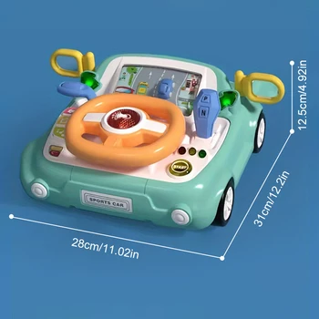 Baby Car Toy Light Musical Steering Wheel Toy Interactive Simulation Drving Toys Car Seat Sensory Toy Develops Fine Motor Skills 3