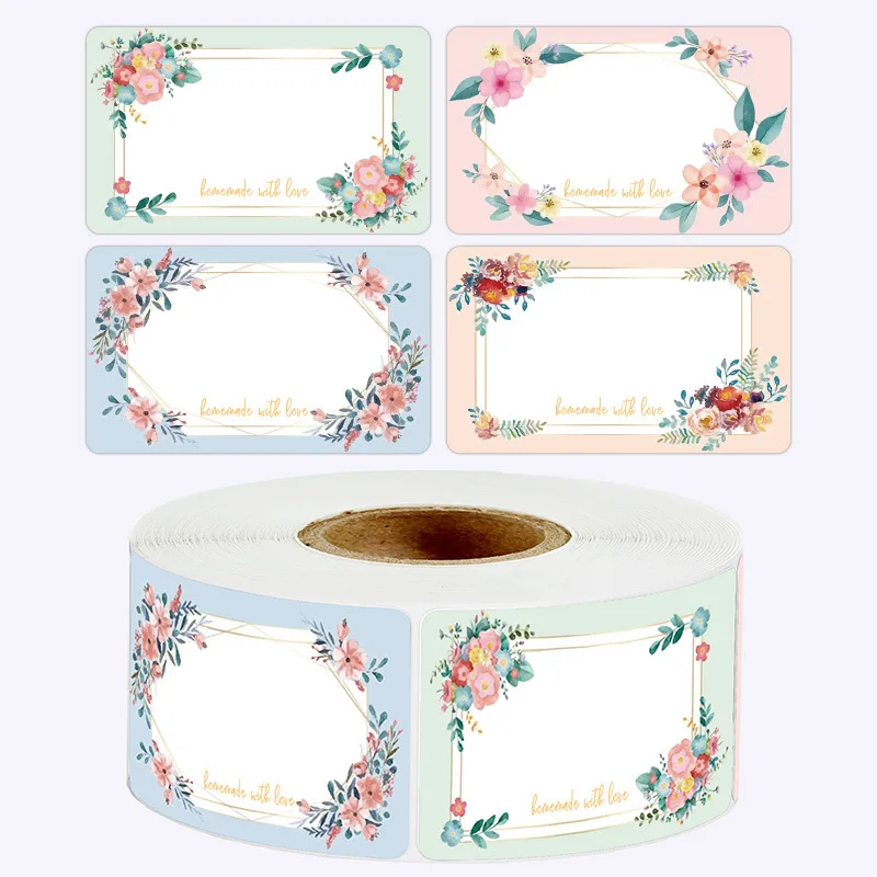 

250PCS New Name Labels Home Made Sticker for Business Merci Packaging Rolling Stickers Roll Small Pack for Kids Sunflower