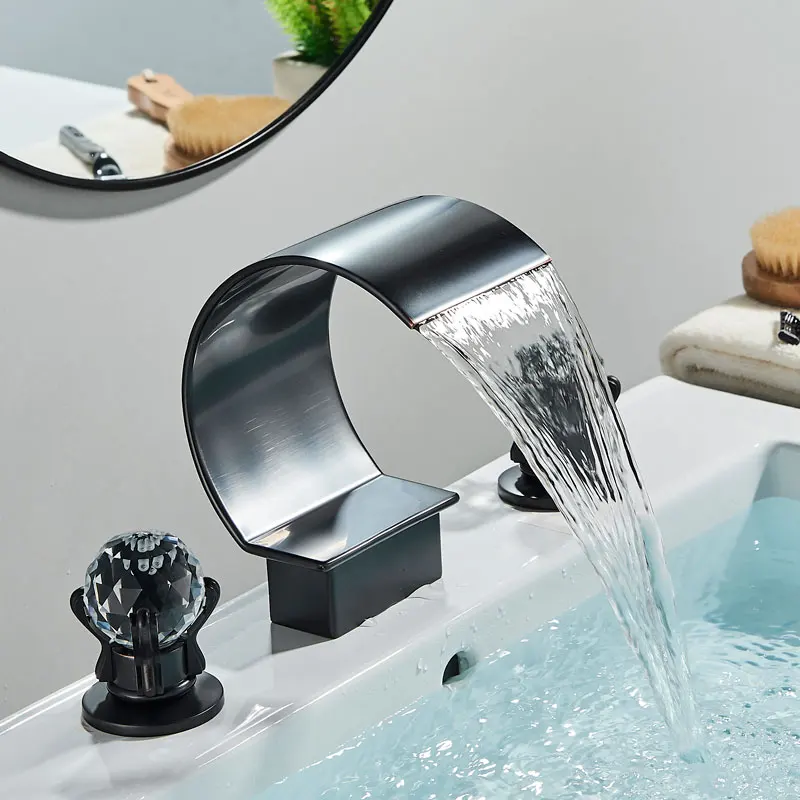 SUGUWORD - robinet de Cascade chromé robinet de salle de bain robinet de vanité robinet d'évier