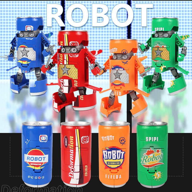Can Cola Transformed Beverage Soda Robot, Samurai King Kong Boy Toy Gift