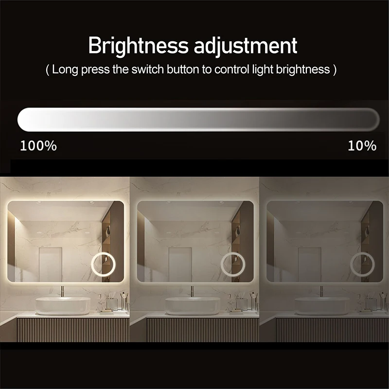 Smart rettangolare trucco specchio da bagno lente d'ingrandimento doccia  rasatura specchio da trucco trucco leggero espejo apparecchio da bagno GY -  AliExpress