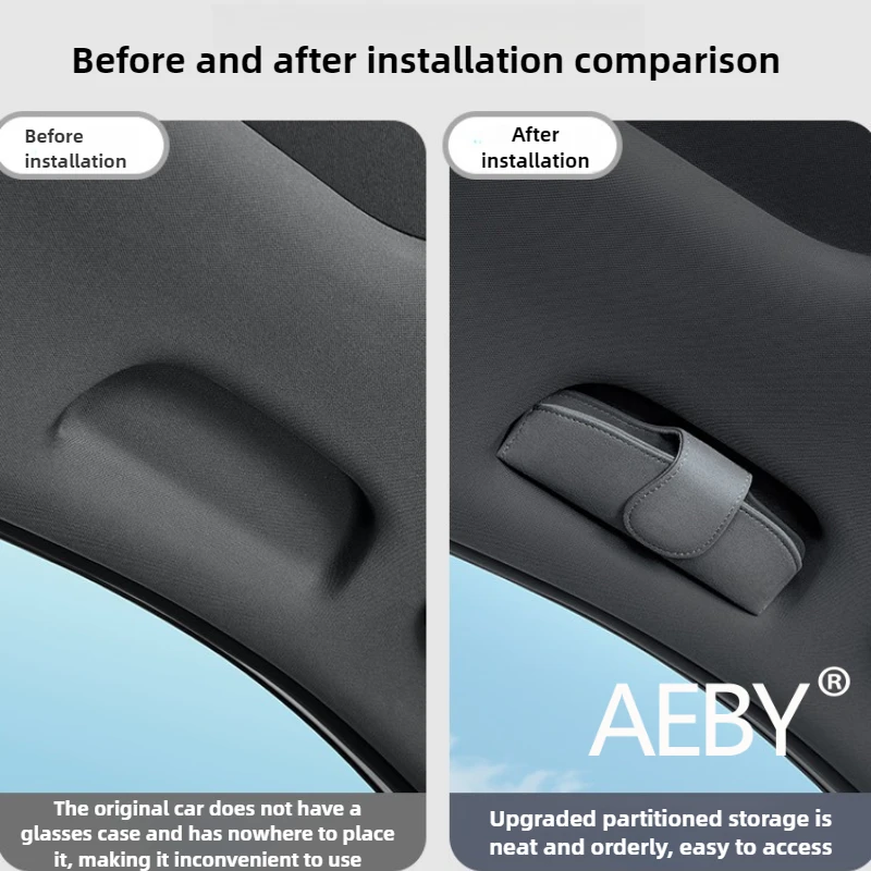 AEBY BYD Sealion 7 2024 차량용 선글라스 홀더 긁힘 방지 안경 케이스 정리함 내장형 선바이저 내부 수납함