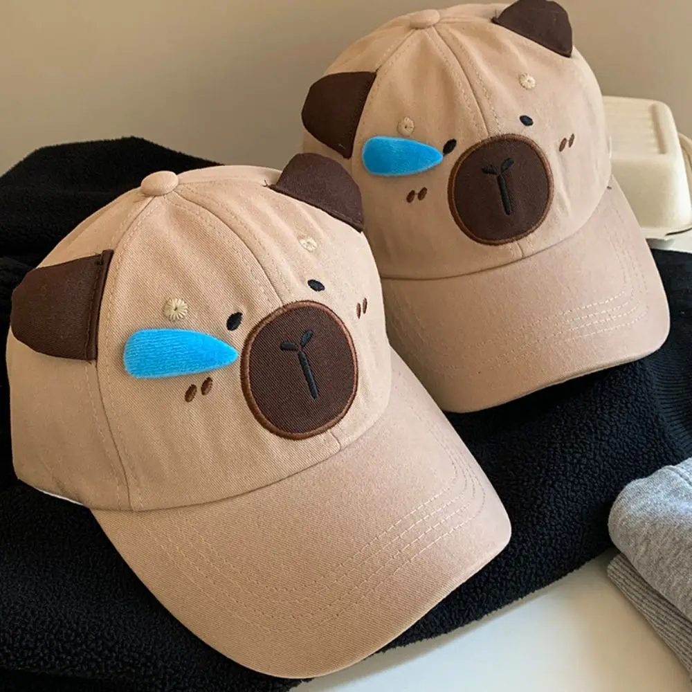 New Children’s Peaked Cap Snot Capybara Boys Girls Baseball Hat Cute Cotton Sunscreen Hat Outdoor