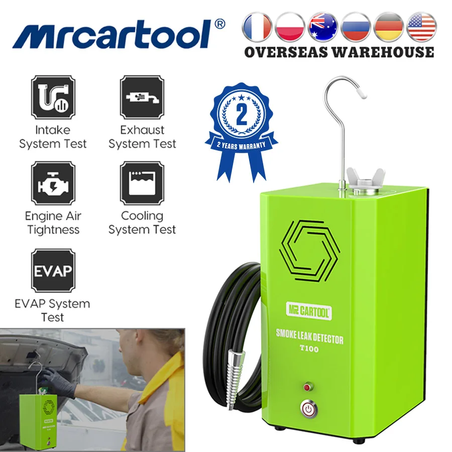 MR CARTOOL T100 EVAP Leak Detector 12V Automotive Fuel System Pipe Leakage Detector Diagnostic Tester for Cars 