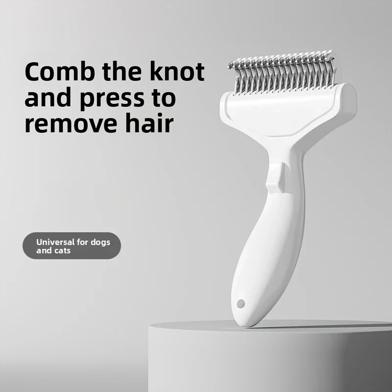 1PC Floating Stainless Steel Dog Hair Removal Brush for Long Hair Breeds Puppy Cat Comb Pet Grooming Products Curved Design