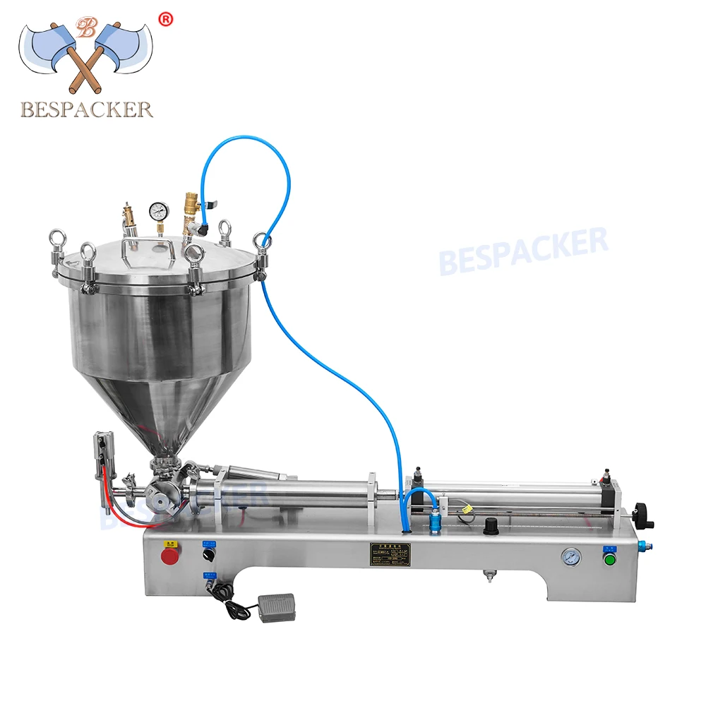 Bespacker G1WTD-1000P Semi-Automatic Pressuriza Water Liquid Honey Juice Chili Sauce Soft Drink Tomato Paste Filling Machine transfer pump for honey tomato paste slurry honey pump