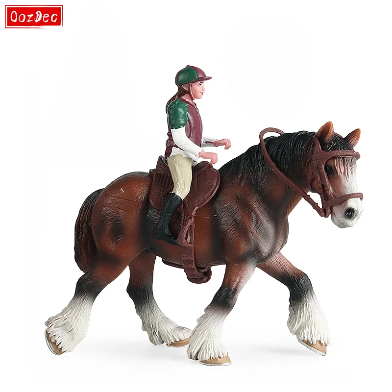 

OozDec Horse Model 13.5*10CM Horseback Riding Emulational Horseman Horse Animals Playset Figurine Cute Educational Kids Toy Gift