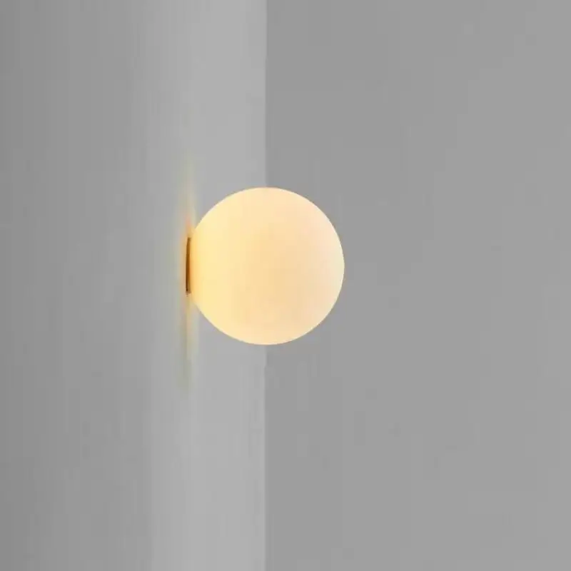 Milky White Glass Ball Wall Lamp image 4