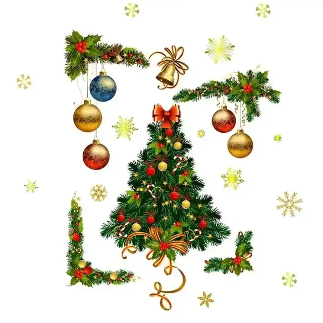 Christmas Wall Stickers Home Decor Glass Wall Stickers Window Glass Festival Decals New Year Christmas Decoration 6