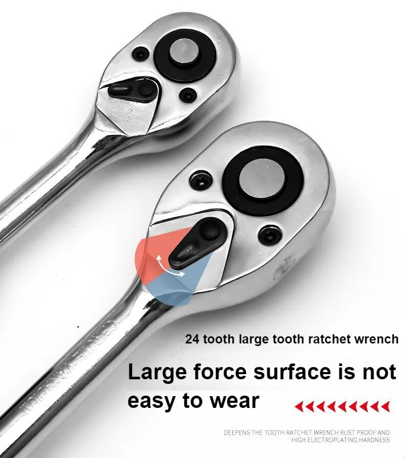 12pcs 1/2 Inch Socket Wrench Set Metric Impact Sockets Ratchet Spanner Complete Tool Kit Professional Garage Repair Tool 2
