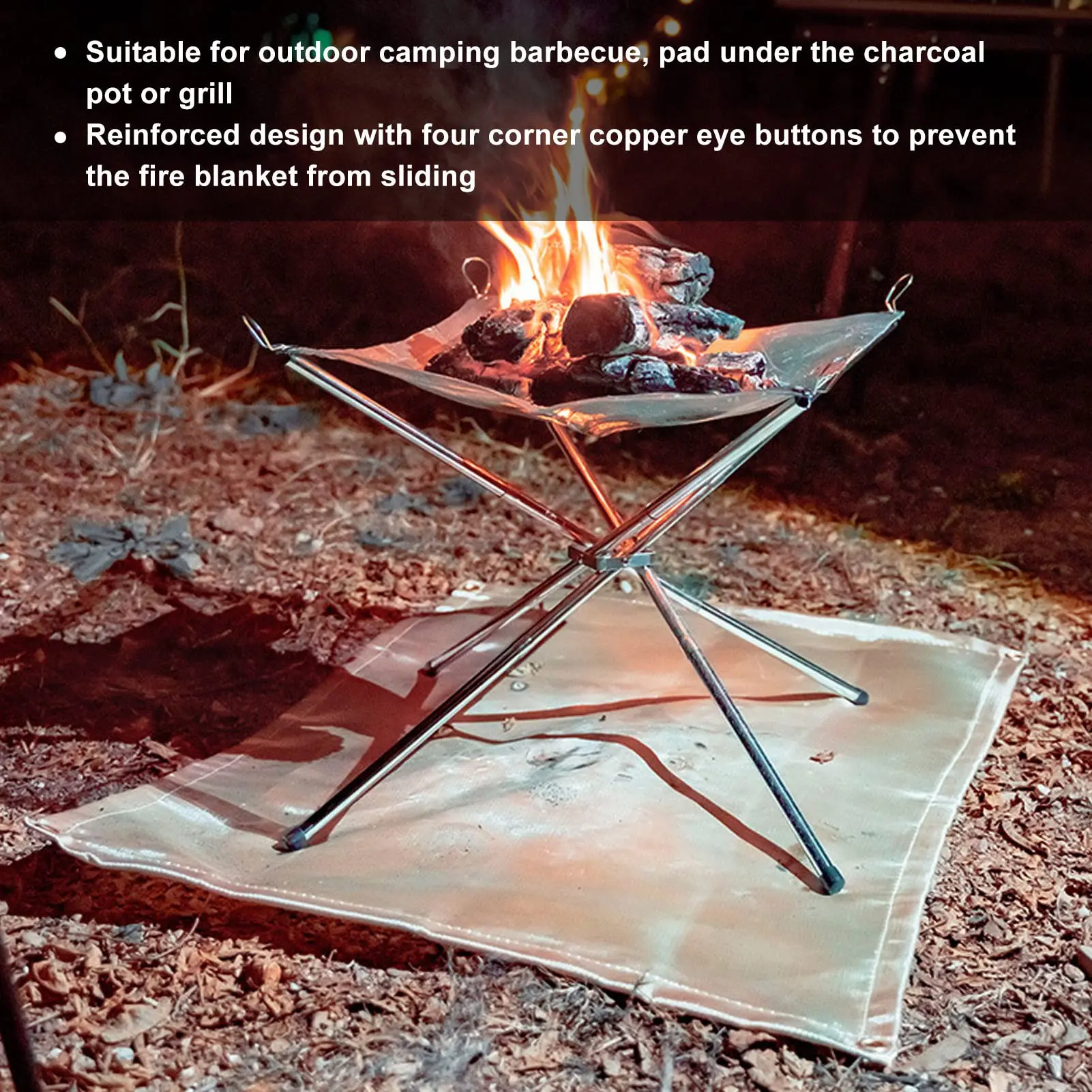 Outdoor Camping Fireproof Cloth Picnic Barbecue Insulation Mat Flame Retardant High Temperature Fire Blanket Fiberglass Mat