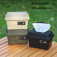 Outdoor Tissue Case Desktop Napkin Paper Storage Box Portable 1.1L Camping Picnic Seasoning Bottle Organizer Sundries Bucket 1