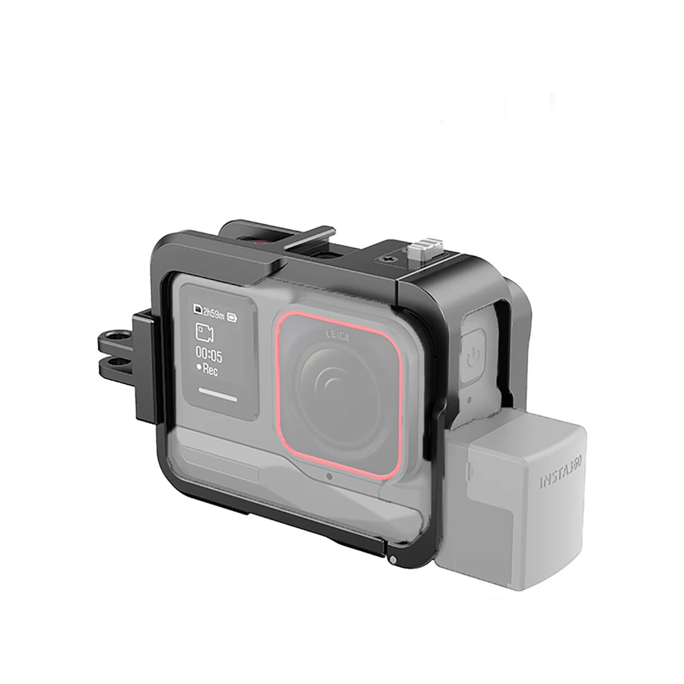 TELESIN° Telaio Custodia per Insta360 Ace e Insta360 Ace Pro, Custodia per Action Camera in Alluminio, Accessori per Insta360 Ace e Insta360 Ace Pro, con Slitta Fredda per Microfono da 1/4