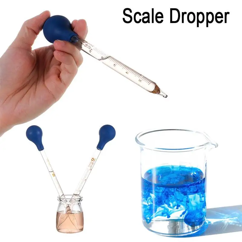 Rubber Head Glass Pipettes Lab Dropper Scale Dropper DIY Beauty