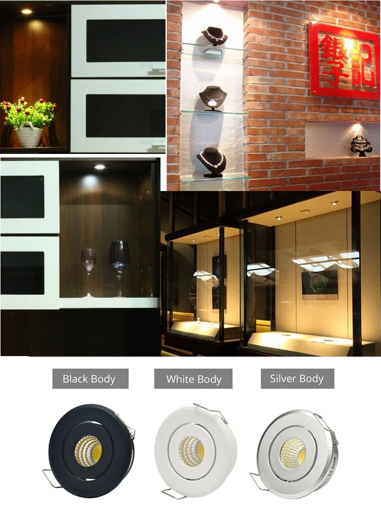 미니 LED 통 천장 스포트 라이트 COB 3W DIY 별이 빛나는 하늘 캐비닛 조명 컷 홈 40-45mm AC85-265V