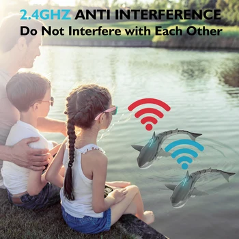 Remote Control Shark Pool Toys for Kids Age 8-12,2.4Ghz Waterproof RC Boat,Toy Shark with Light for 60 Mins Play,Toy Accessories 6