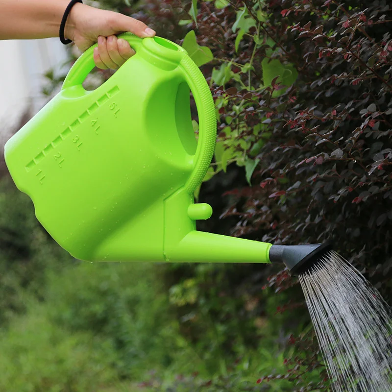 Large Capacity 5L Watering Can Long Spout Portable Manual Irrigation Small Spray Bottle Thickening Plant Watering Pot for Indoor