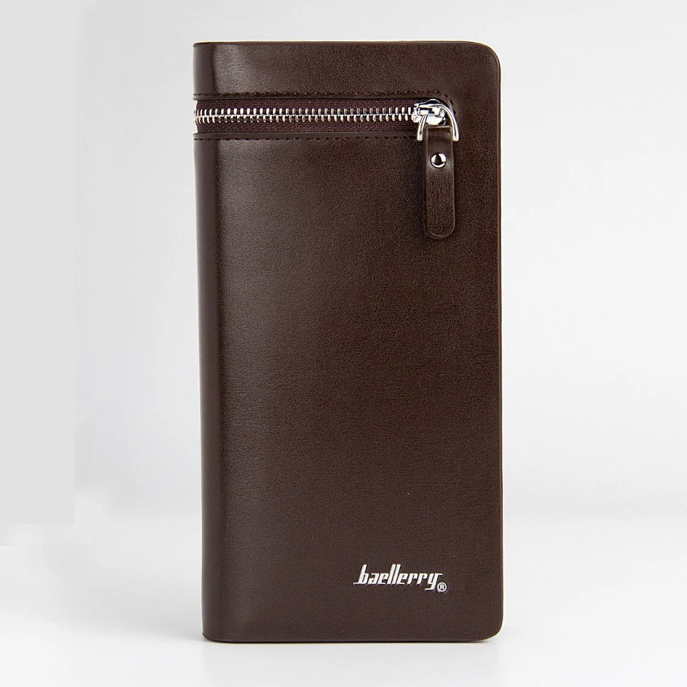Premium PU Long Wallet for Men RFID Blocking Zipper Coin Pocket Multi-Card Holder Gift for Him