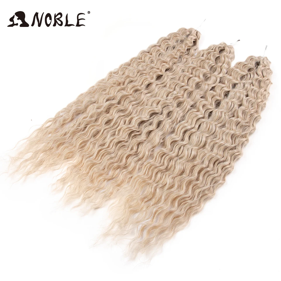 Noble Synthetic Hair Cosplay Water Wave 24Inch Twist Crochet Hair Braid Hair Ombre Blonde Pink Deep Wave Braiding Hair Extension