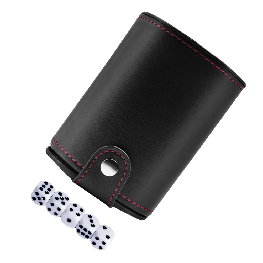1 set Leather Dice Holder Dice Cup Dice Shaking Holder Practical Dice