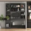 62 Inch Home Office Desk with Shelves, Cabinet Desk with Drawers and Glass Doors, Computer Desk with Storage Cabinets 2
