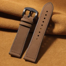 Vintage Leather Strap - 20mm/22mm Premium Watch Band Bracelet for 20mm (Dark Brown)