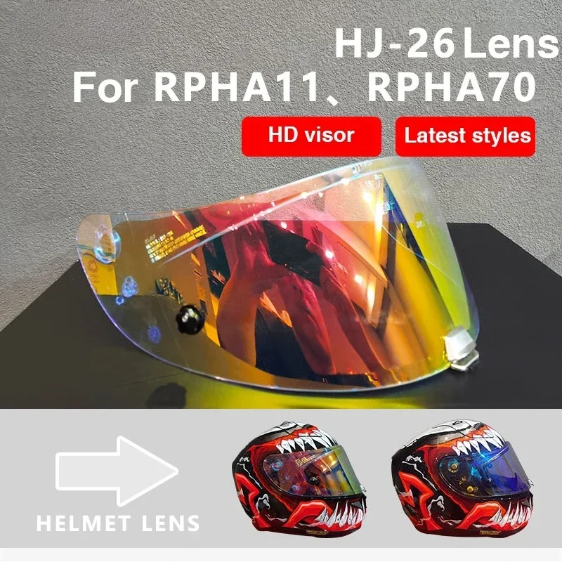 Nuova Visiera Casco Moto Casco Hj-26 Per Hj-26 Rpha-11 E Rpha-70 Revo Visione Notturna Universale Uv Lente Antiriflesso Visiera Moto