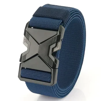 blue elastic tactical belt with quick release